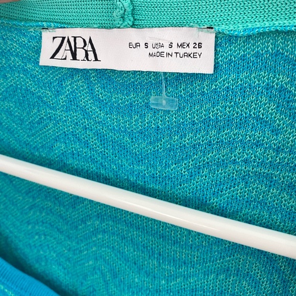 ZARA Turquoise Dress+Cardigan Set size S - Picture 6 of 13